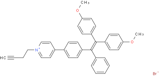 4-(4-(2,2-bis(4-methoxyphenyl)-1-phenylvinyl)phenyl)-1-(but-3-yn-1-yl)pyridin-1-ium bromide