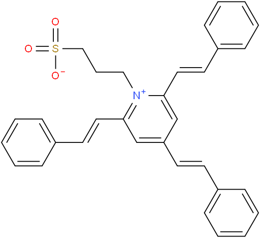 3-(2,4,6-tri((E)-styryl)pyridin-1-ium-1-yl)propane-1-sulfonate