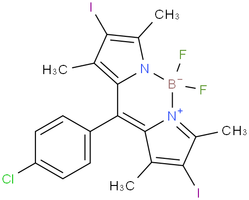 10-(4-chlorophenyl)-5,5-difluoro-2,8-diiodo-1,3,7,9-tetramethyl-5H-dipyrrolo[1,2-c:2',1'-f][1,3,2]diazaborinin-4-ium-5-uide