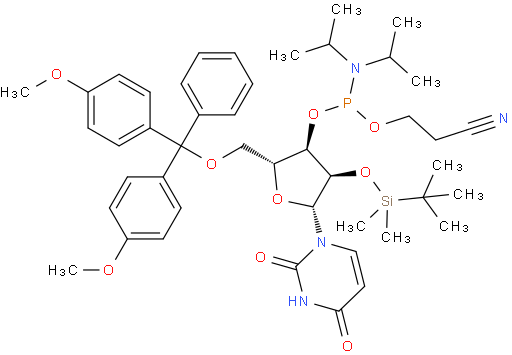 (2R,3R,4R,5R)-2-((双(4-甲氧基苯基)(苯基)甲氧基)甲基)-4-((叔丁基二甲基甲硅烷基)氧基)-5-(2,4-二氧代-3,4-二氢嘧啶-1(2H)-基)四氢呋喃-3-基(2-氰基乙基)二异丙基亚磷酰胺