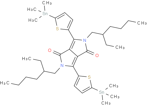 2,5-双(2-乙基己基)-3,6-双(5-(三甲基甲锡烷基)噻吩-2-基)吡咯并[3,4-c]吡咯-1,4(2H,5H)-二酮