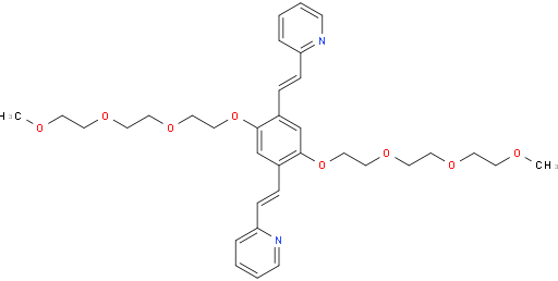2,2'-((2,5-bis(2-(2-(2-methoxyethoxy)ethoxy)ethoxy)-1,4-phenylene)bis(ethene-2,1-diyl))dipyridine