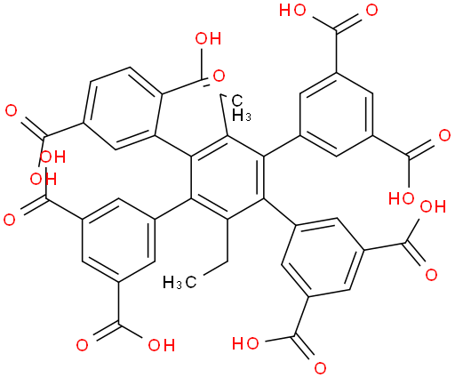 4',5'-bis(3,5-dicarboxyphenyl)-3',6'-diethyl-[1,1':2',1''-terphenyl]-2,3'',5,5''-tetracarboxylic acid