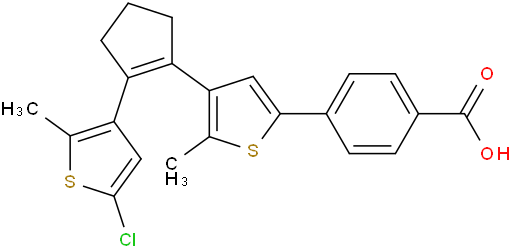 4-(4-(2-(5-chloro-2-methylthiophen-3-yl)cyclopent-1-en-1-yl)-5-methylthiophen-2-yl)benzoic acid