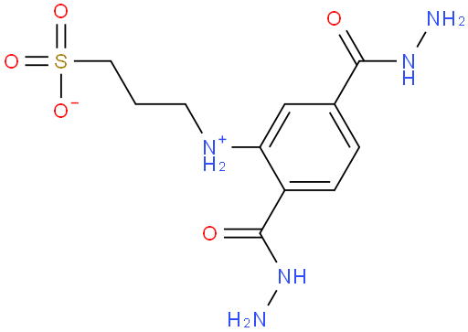3-((2,5-di(hydrazinecarbonyl)phenyl)ammonio)propane-1-sulfonate