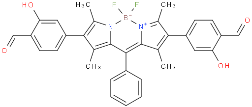 4,4'-(5,5-difluoro-1,3,7,9-tetramethyl-10-phenyl-5H-4l4,5l4-dipyrrolo[1,2-c:2',1'-f][1,3,2]diazaborinine-2,8-diyl)bis(2-hydroxybenzaldehyde)