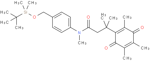 N-(4-(((tert-butyldimethylsilyl)oxy)methyl)phenyl)-N,3-dimethyl-3-(2,4,5-trimethyl-3,6-dioxocyclohexa-1,4-dien-1-yl)butanamide