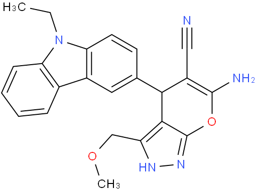 6-amino-4-(9-ethyl-9H-carbazol-3-yl)-3-(methoxymethyl)-2,4-dihydropyrano[2,3-c]pyrazole-5-carbonitrile