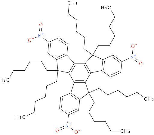 5,5,10,10,15,15-hexahexyl-2,7,12-trinitro-10,15-dihydro-5H-diindeno[1,2-a:1',2'-c]fluorene
