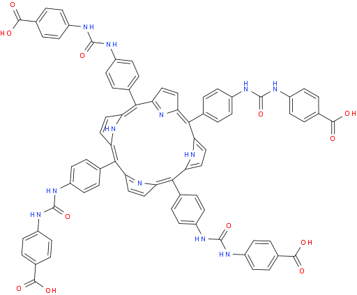 4,4',4'',4'''-((((porphyrin-5,10,15,20-tetrayltetrakis(benzene-4,1-diyl))tetrakis(azanediyl))tetrakis(carbonyl))tetrakis(azanediyl))tetrabenzoic acid